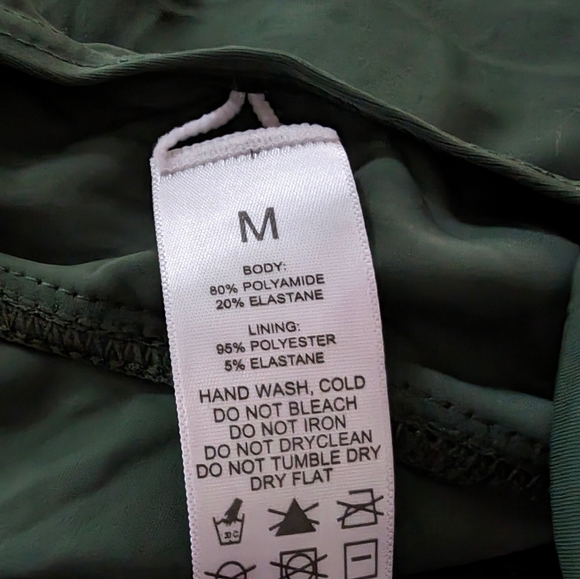 Womens Swimwear Cutout Tankini Bikini Set Sz M Stretch Green Spaghett Strap - Picture 4 of 9